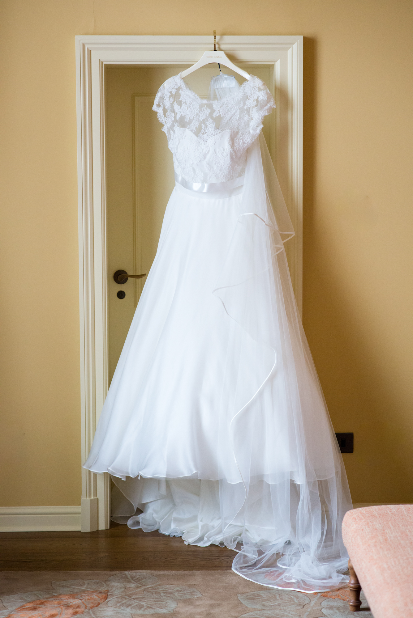 Beautiful wedding dress by Caroline Castigilano and Suzanne Neville